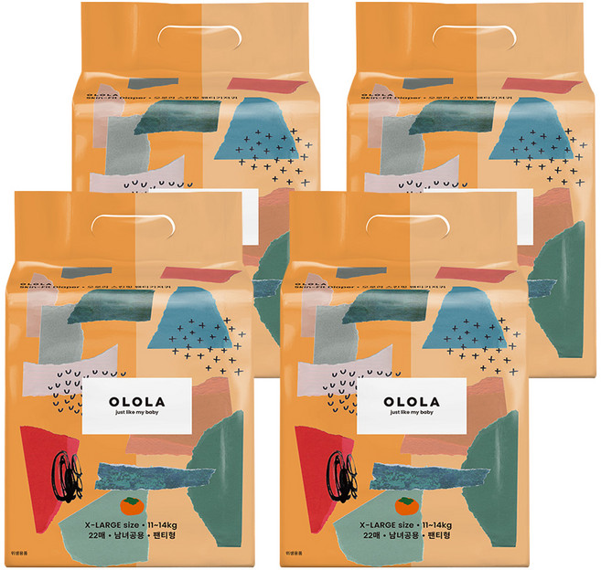 OLOLA 스킨핏 팬티형 기저귀 남녀공용, 특대형(XL), 88매