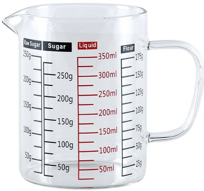 Pearl Horse 寶馬多功能量杯 - 耐熱玻璃 台灣製造, 玻璃 透明色, 350ml, 1個