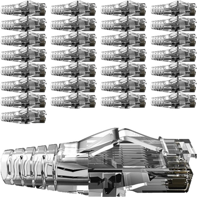 팬듀이트 CAT.6 RJ-45 플러그 락부트 100p 세트, 투명, 1세트, 42mm