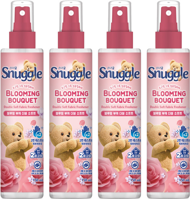 Snuggle 熊寶貝 花漾香氛 雙倍柔軟 織物除臭劑 正裝, 150ml, 4個
