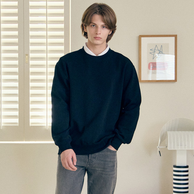 베이직하우스 남녀공용 특양면 긴팔 맨투맨 LZTS0111