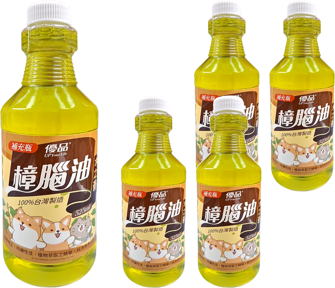 優品 樟腦油 柴語錄聯名款 補充瓶, 525ml, 5瓶