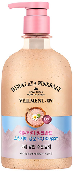 벨먼 스파 수분광채 약산성 스크럽 바디워시 히말라야 핑크솔트, 580ml, 1개