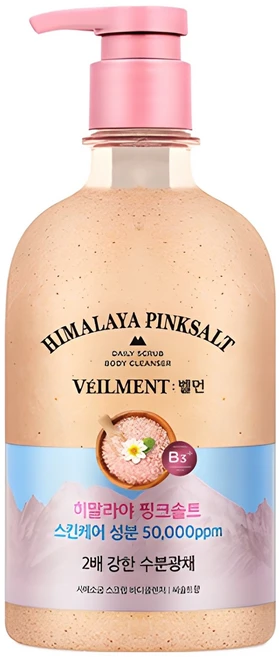 벨먼 스파 수분광채 약산성 스크럽 바디워시 히말라야 핑크솔트, 580ml, 1개 - 쿠팡