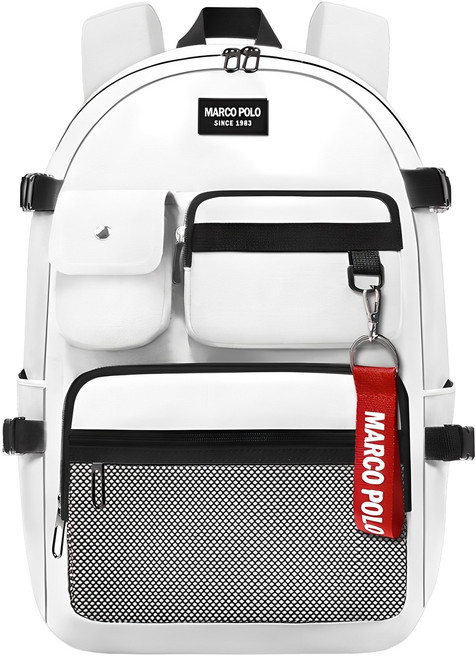 marco polo 多口袋背包 + 吊飾 MP6485, 象牙白