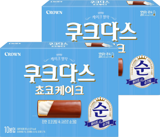 쿠크다스 쵸코케이크, 202g, 2개