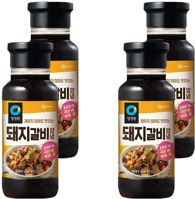 청정원 전통 돼지갈비양념, 500g, 4개