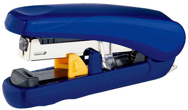 PLUS 普樂士 艷彩双排平針訂書機 ST-010XH 7段裝訂深度調節 100枚大容量 節省30%文件堆疊高度, 藍色, 1個