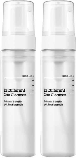 Dr.Different 零感潔面乳 中乾性肌膚, 2個, 200ml