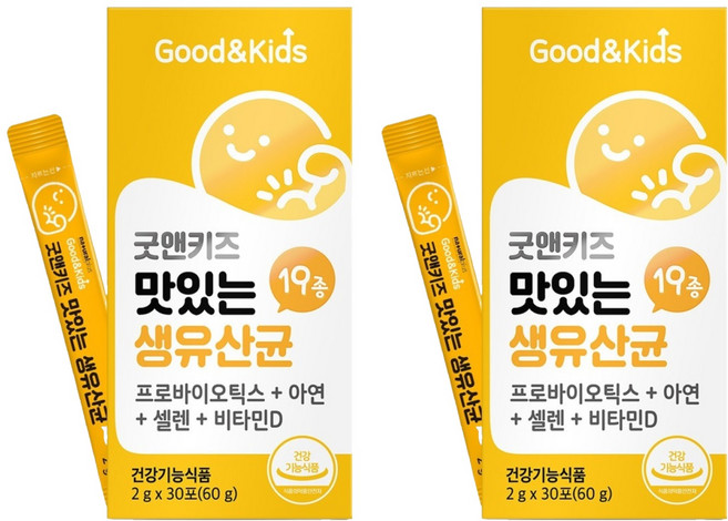굿앤키즈 맛있는 생유산균 30포, 60g, 2개