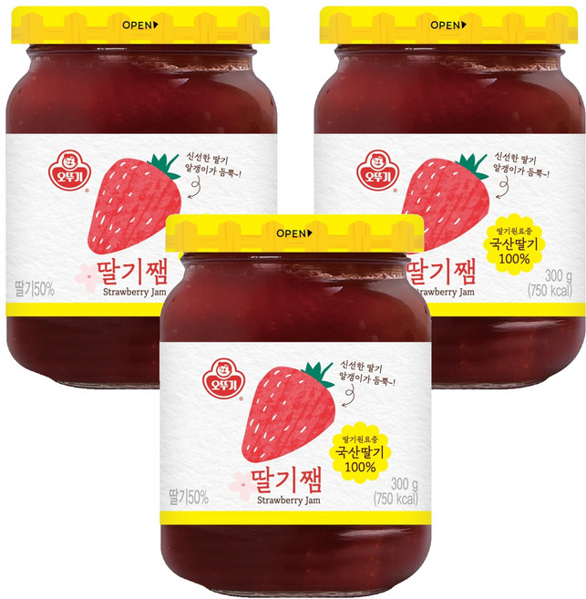 오뚜기 딸기쨈, 300g, 3개