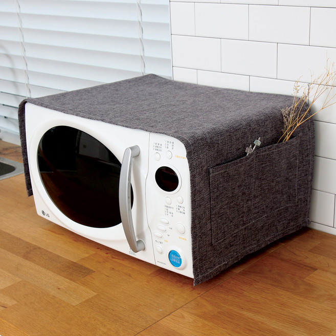 케이홈 심플 린넨 전자렌지 커버, 짙은 회색