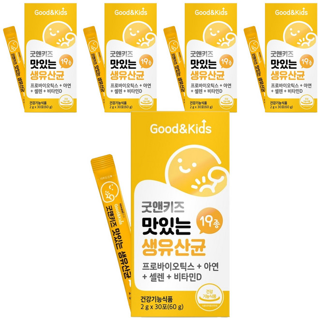 굿앤키즈 맛있는 생유산균 30포, 60g, 5개