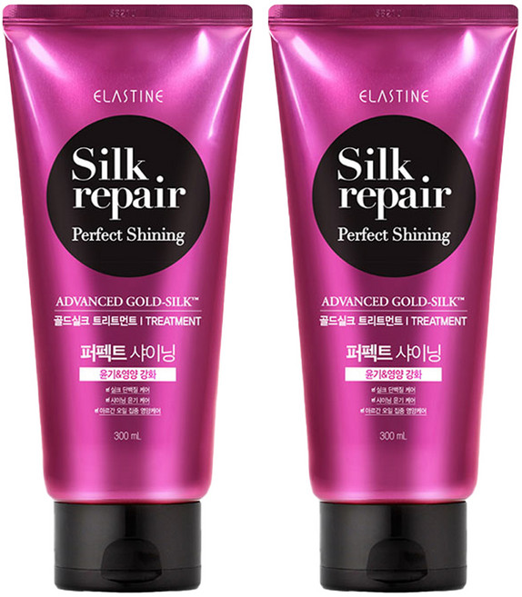 엘라스틴 실크리페어 퍼펙트 샤이닝 골드실크 트리트먼트, 300ml, 2개