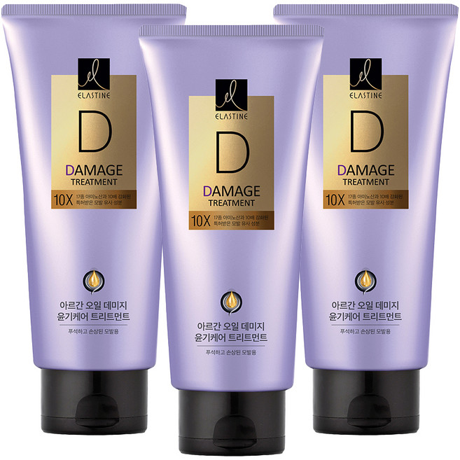 엘라스틴 데미지 윤기케어 10X 트리트먼트, 300ml, 3개