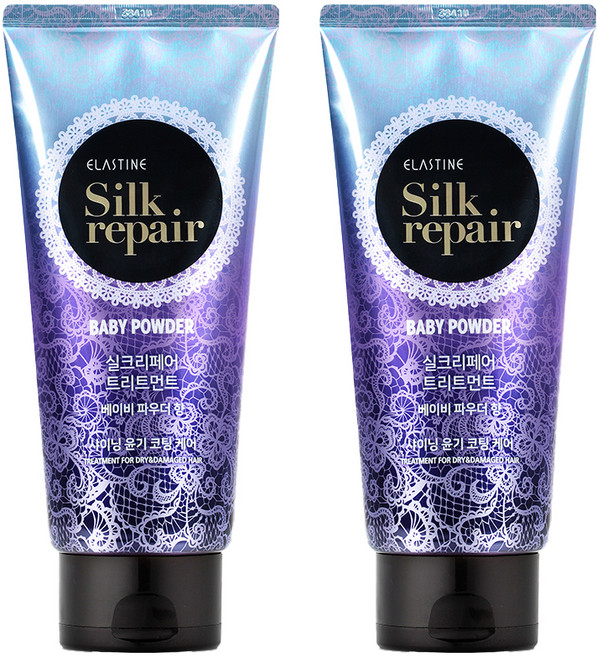 엘라스틴 실크리페어 샤이닝 트리트먼트 베이비 파우더향, 300ml, 2개