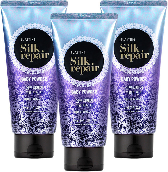 엘라스틴 실크리페어 샤이닝 트리트먼트 베이비 파우더향, 300ml, 3개