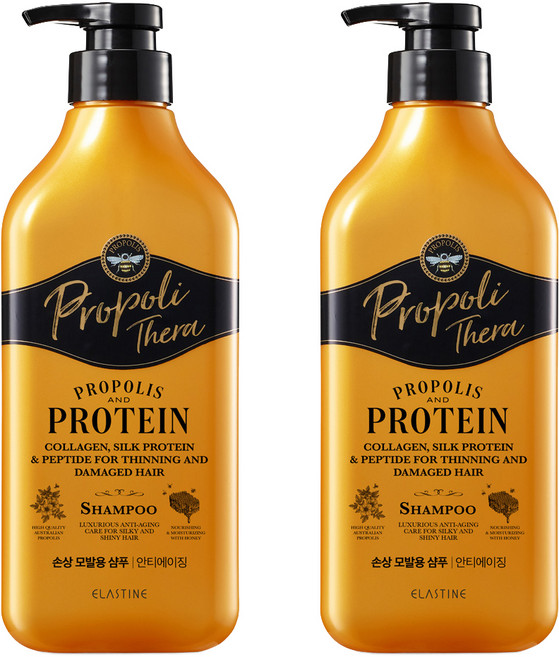 엘라스틴 프로폴리테라 손상된 모발용 샴푸 피오니 향, 500ml, 2개
