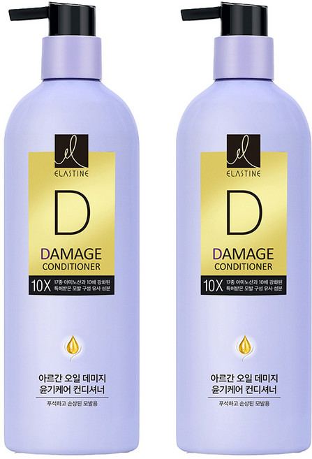 엘라스틴 데미지 윤기케어 10X 컨디셔너 플로럴 머스크향, 2개, 680ml