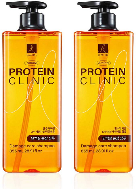 엘라스틴 아미노 프로틴 클리닉 단백질 손상 샴푸 플로럴 프루티향, 855ml, 2개