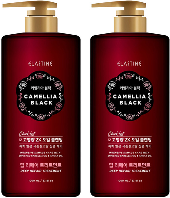 엘라스틴 카멜리아 블랙 딥 리페어 트리트먼트, 1L, 2개
