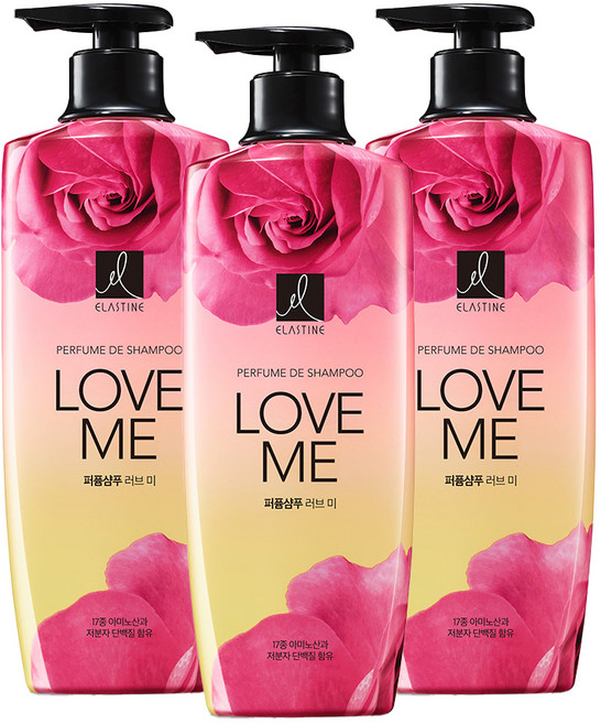 엘라스틴 퍼퓸 드 샴푸 러브 미 피치 앤 프리지아향, 600ml, 3개