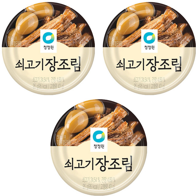 청정원 쇠고기 장조림, 95g, 3개