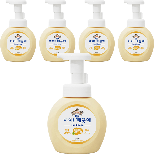 LION 獅王 趣淨 泡泡洗手慕斯, 爽身粉香, 250ml, 5瓶