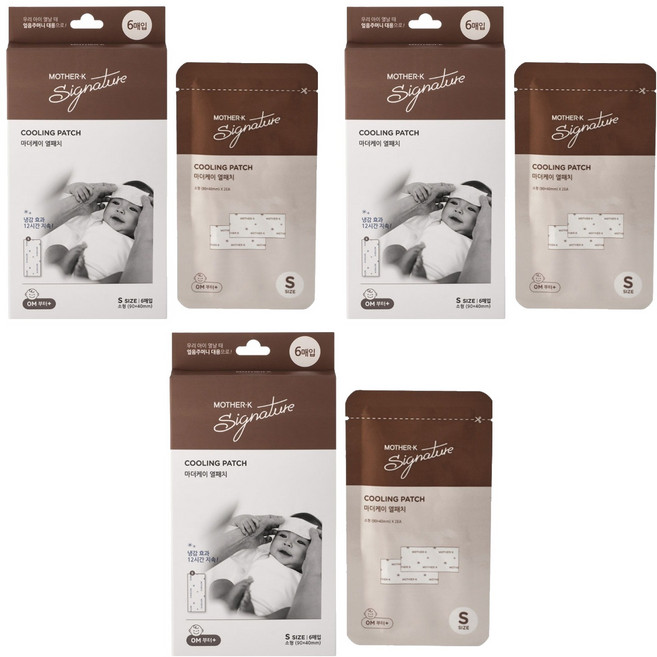 마더케이 영유아용 열패치, 6매입, 3개