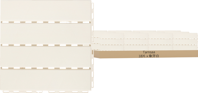 Tamsaa 優質仿木紋拼接地板 30x30x2公分 象牙白 18片