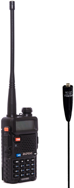 BAOFENG 寶峰 雙頻無線對講機 原廠耳掛式耳機麥克風 + 40cm 長天線套組 UV-5R, 1組