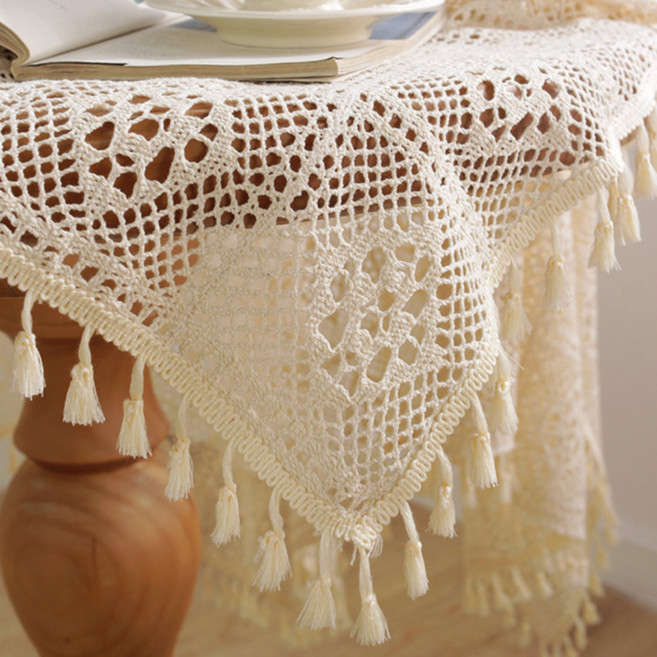 드라마벨류 코바늘 레이스 테이블보, 1개, ONE SIZE