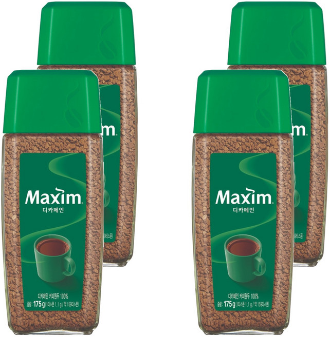 맥심 디카페인 커피원두 병, 175g, 1개입, 4개
