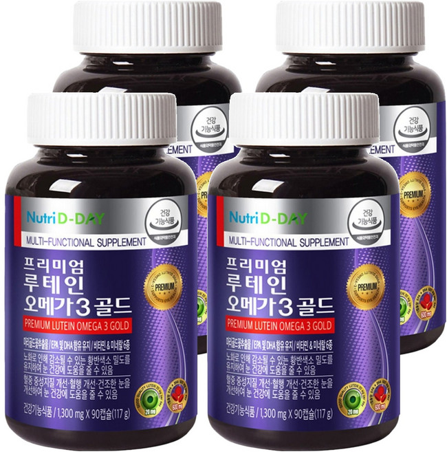 Nutri D-DAY 葉黃素&Omega 3 Gold膠囊, 90顆, 4罐