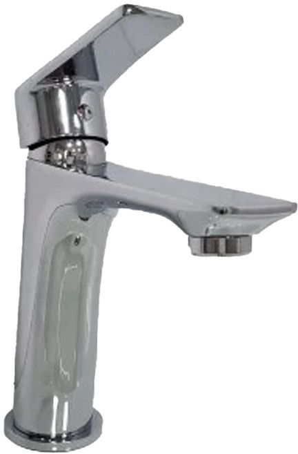 LEADER 麗達 銅材質 單孔面盆冷熱龍頭 附45cm進水管 LBE-C105 表面電鍍 1150g, 1組