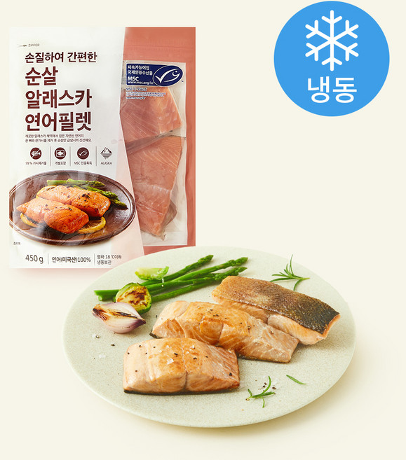 은하수산 MSC 순살 연어 필렛 (냉동), 450g, 1개