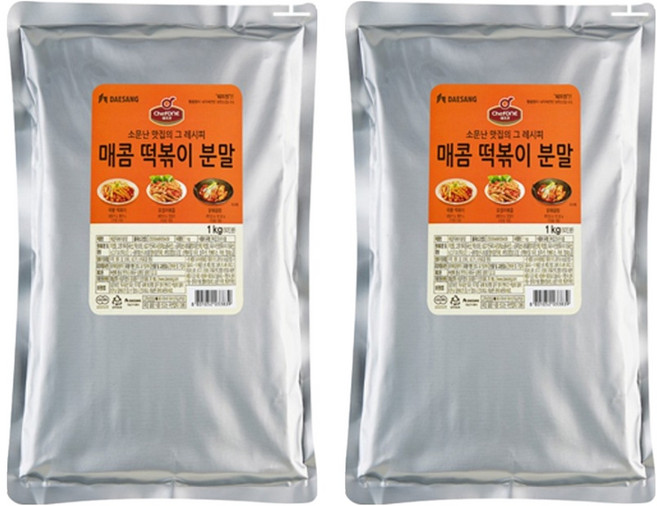 쉐프원 매콤 떡볶이 분말, 1kg, 2개
