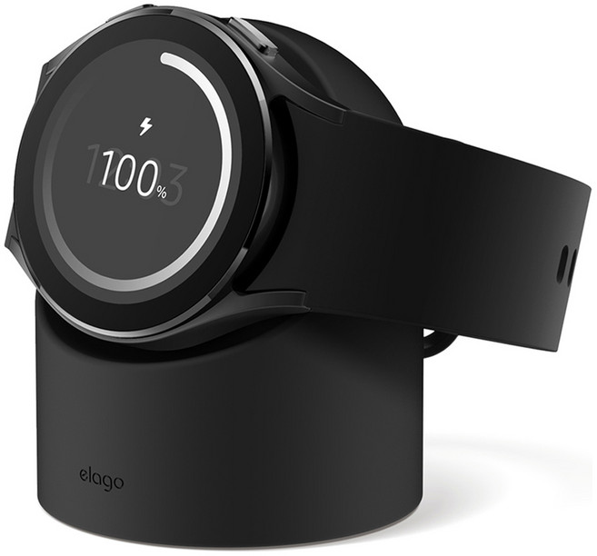 엘라고 GW2 갤럭시 워치 충전 거치대, 블랙, 1개