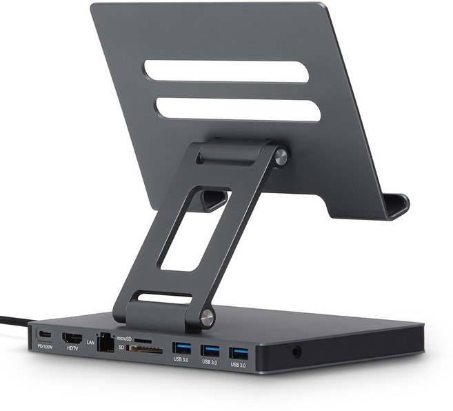 쿼카씨 9 in 1 USB-C타입 멀티허브 거치대 BKP-003, 건메탈그레이, 1개