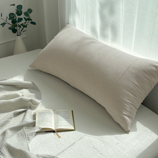 한스갤러리 파우더 쇼파 침대 등받이 대형쿠션 커버, 라이트브라운