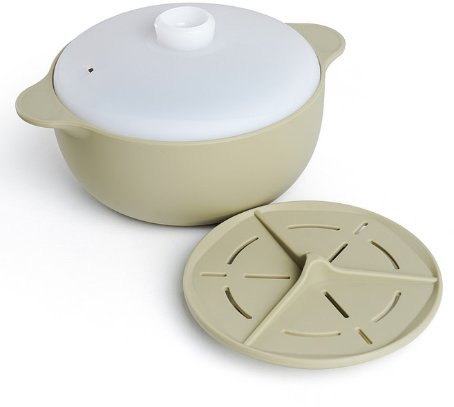 실리가든 국산 실리콘 냄비 찜기 1300ml, 올리브, 1개