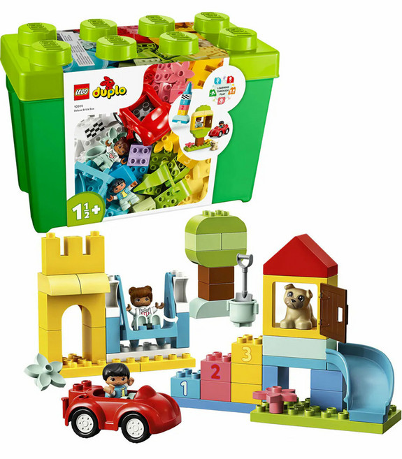 LEGO duplo 得寶 10914 豪華顆粒盒 Deluxe Brick Box 綜合顆粒與零件設計 激發孩子們的創造力和想像力 適合18個月以上的小孩, 多色, 1盒