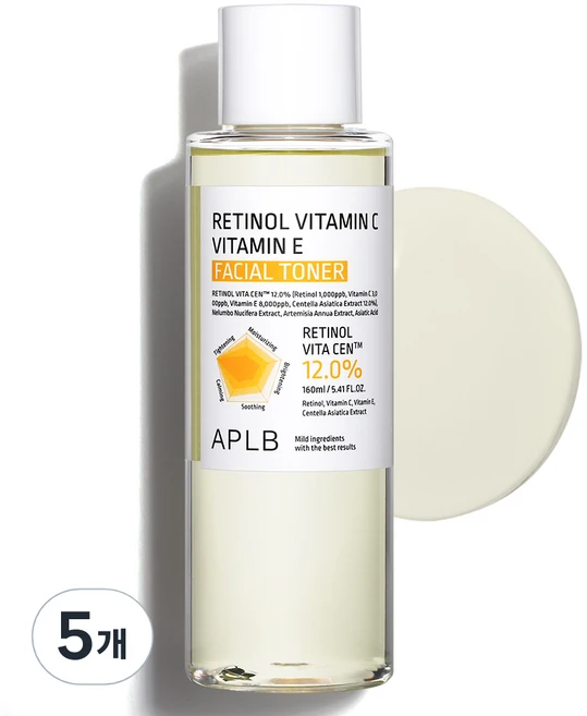 APLB 레티놀 비타민C 비타민E 페이셜 토너, 5개, 160ml - 쿠팡