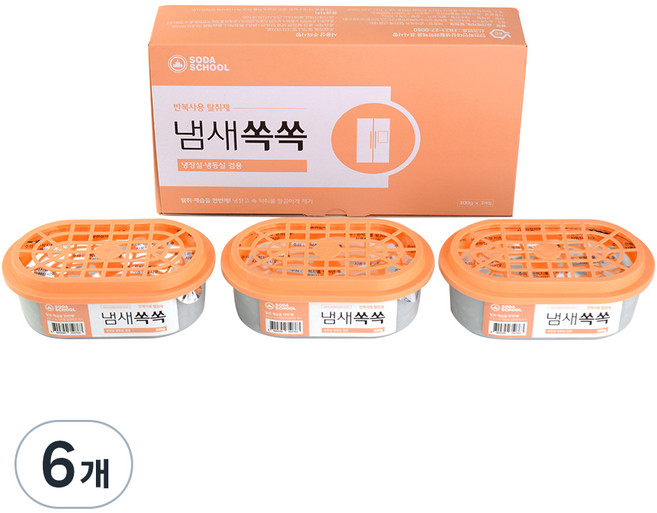 소다스쿨 반복사용 냄새쏙쏙 탈취제 선물세트 본품, 300g, 6개