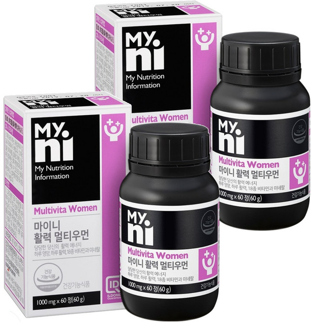 Myni 女性綜合維他命礦物質保健錠, 60顆, 2罐
