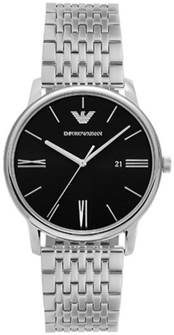 엠포리오아르마니 남성용 미니멀리스트 쿼츠 메탈 시계 + 쇼핑백 AR11600