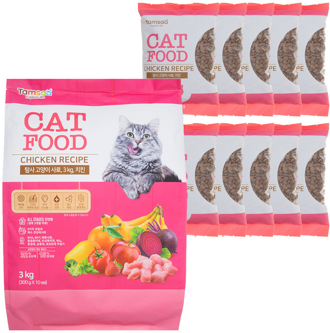 탐사 고양이 사료 치킨, 3kg, 1개, 닭