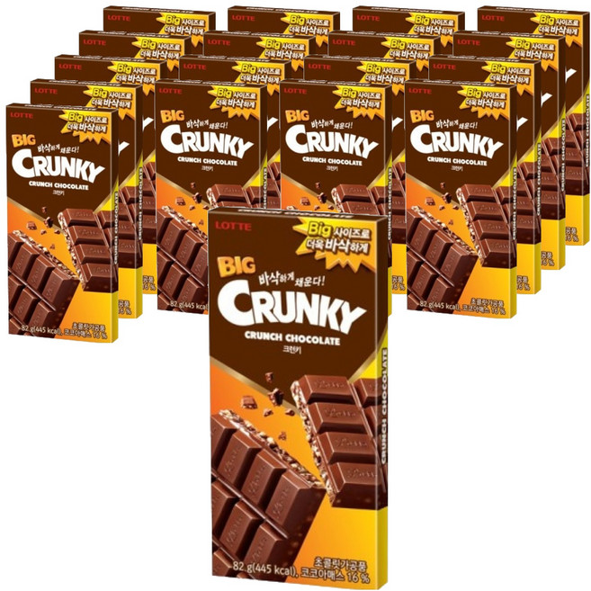 롯데제과 빅 크런키, 82g, 18개