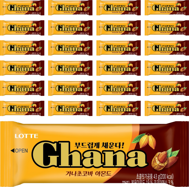 가나 초코바아몬드, 43g, 25개
