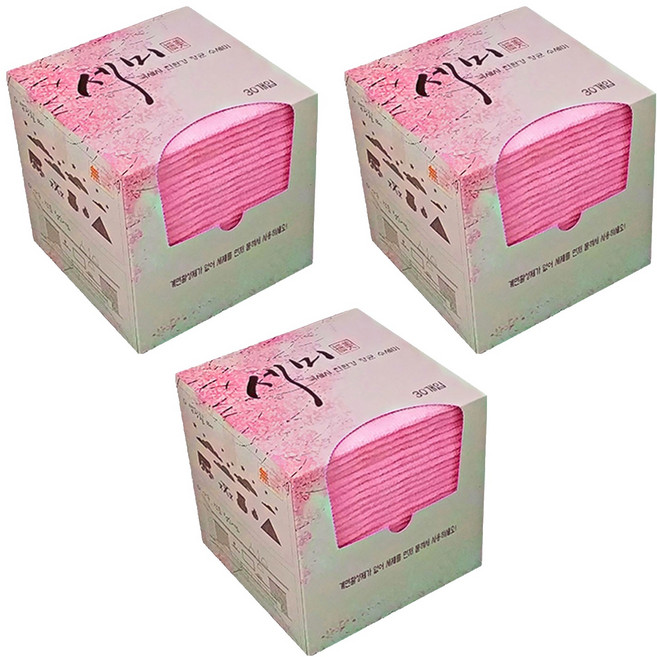 세미 뽑아쓰는 원데이 수세미 핑크, 30개입, 3개
